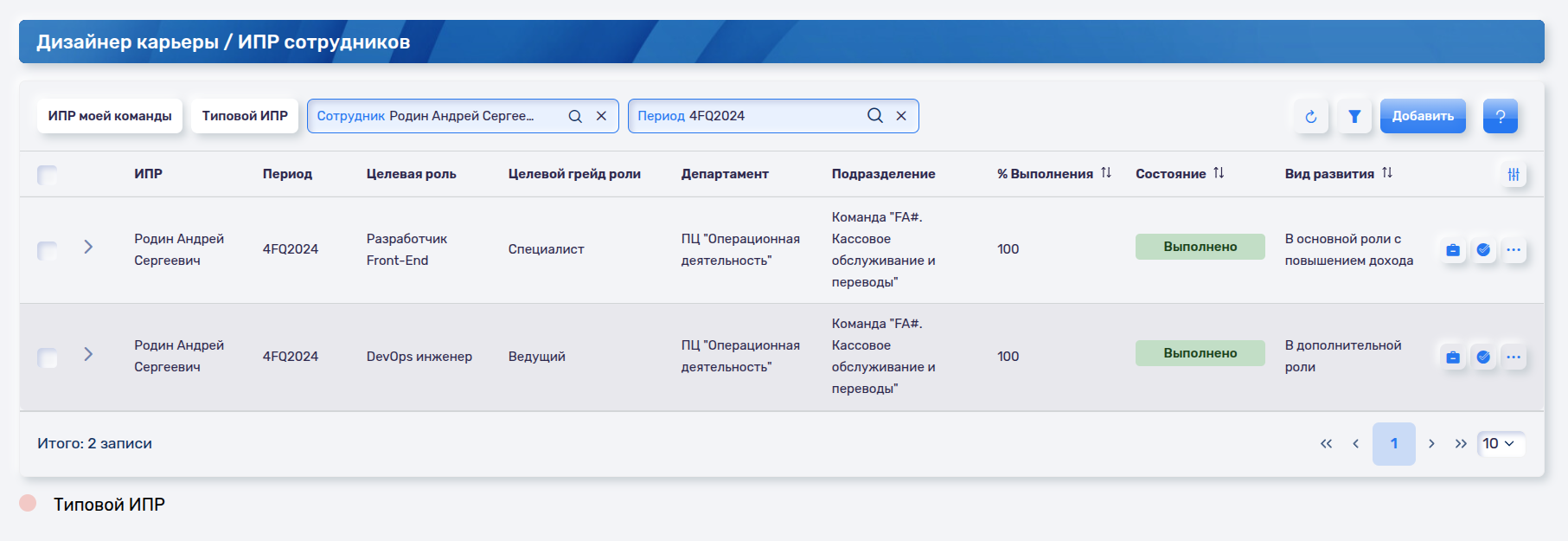 Индивидуальный план развития в Digital Q.TMS